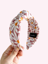 Load image into Gallery viewer, Cotton Linen | Daisies | Top Knot Headband