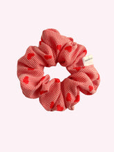 Load image into Gallery viewer, Mini Gingham & Hearts | Red | Scrunchies