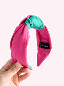 Two Tone | Jade & Pink | Top Knot Headband