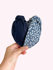 Busy Spot & Navy Blue  | Top Knot Headband