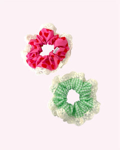 Lace Trim Scrunchies