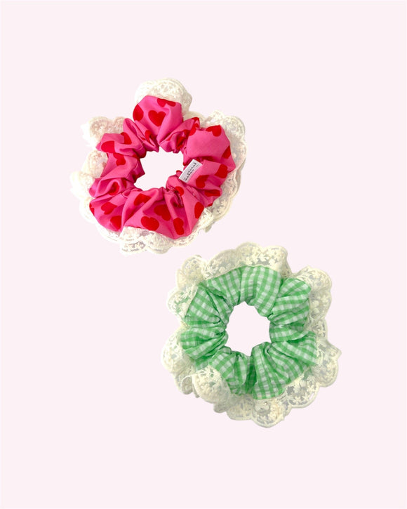 Lace Trim Scrunchies