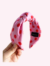 Load image into Gallery viewer, Polka Dots Pink &amp; Red | Top Knot Headband
