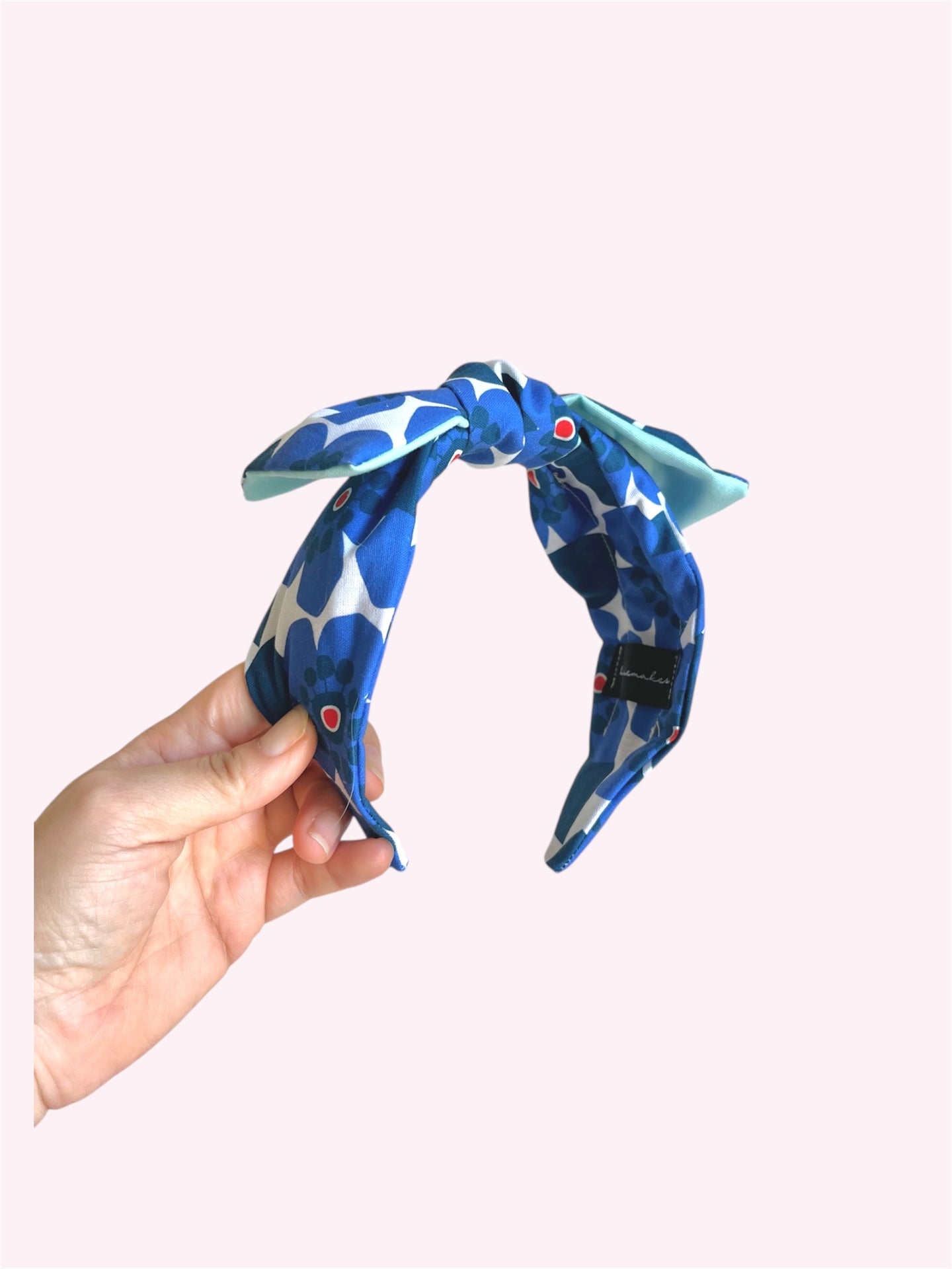 Blue Floral Pattern | Square Bow Knot Headband