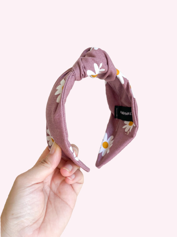 Dusty Pink Daisy  | Top Knot Headband