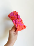 Hot Pink Orange Floral | Top Knot Headband