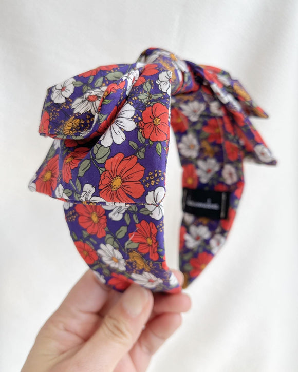 Floral printed | Cotton Poplin Double Bow Headband