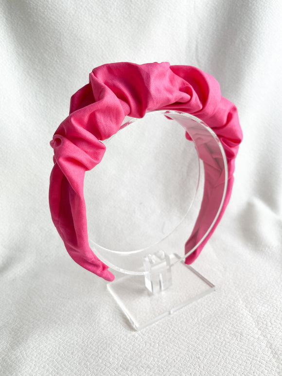 Hot Pink Cotton | Ruffled Headband