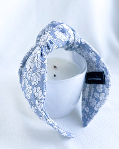 Mono Floral Printed | Blue | Top Knot Headband