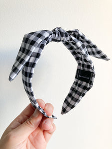 Gingham | Black | Bow Knot Headband