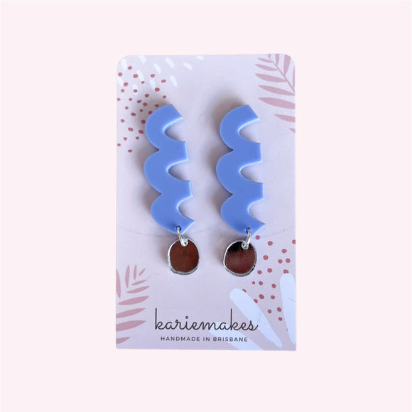 Squiggles Shapes | Pastel Blue |  Acrylic Earrings