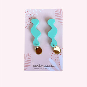 Squiggles Shapes | Pastel Green |  Acrylic Earrings