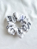 Cotton Linen | White & Lines | Scrunchies